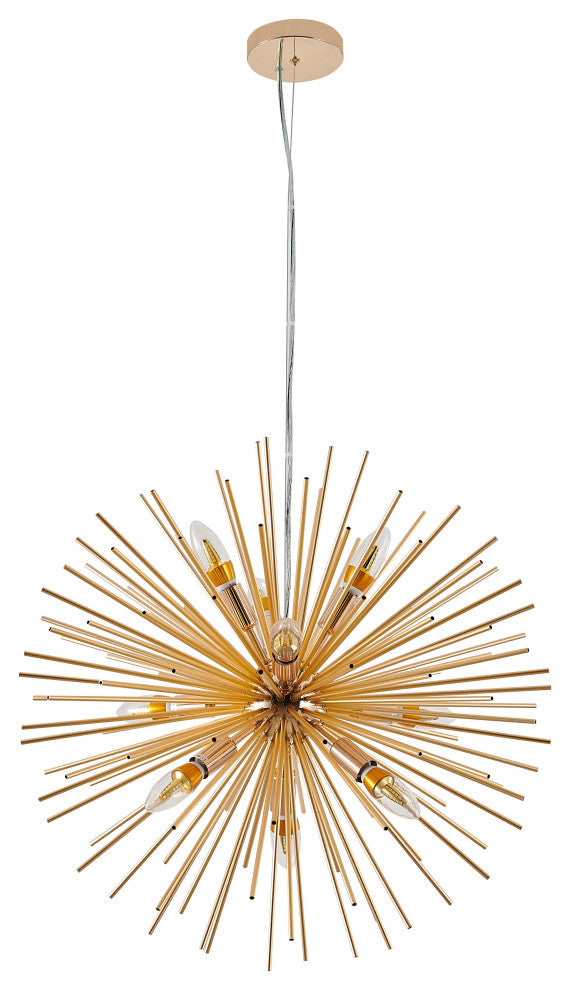 Aluminum Gold Spike Ball Light Fixture