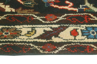 Fine Vintage Distressed Ginette Charcoal/Ivory Runner, 3'5 x 9'1