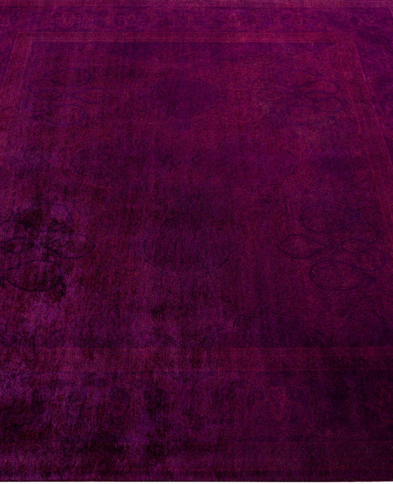 Overdyed One-of-a-Kind Hand-Knotted Area Rug Purple, 5' 0" x 5' 1"