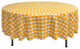 LA Linen Round Gingham Checkered Tablecloth, White and Dark Yellow, 90" Round
