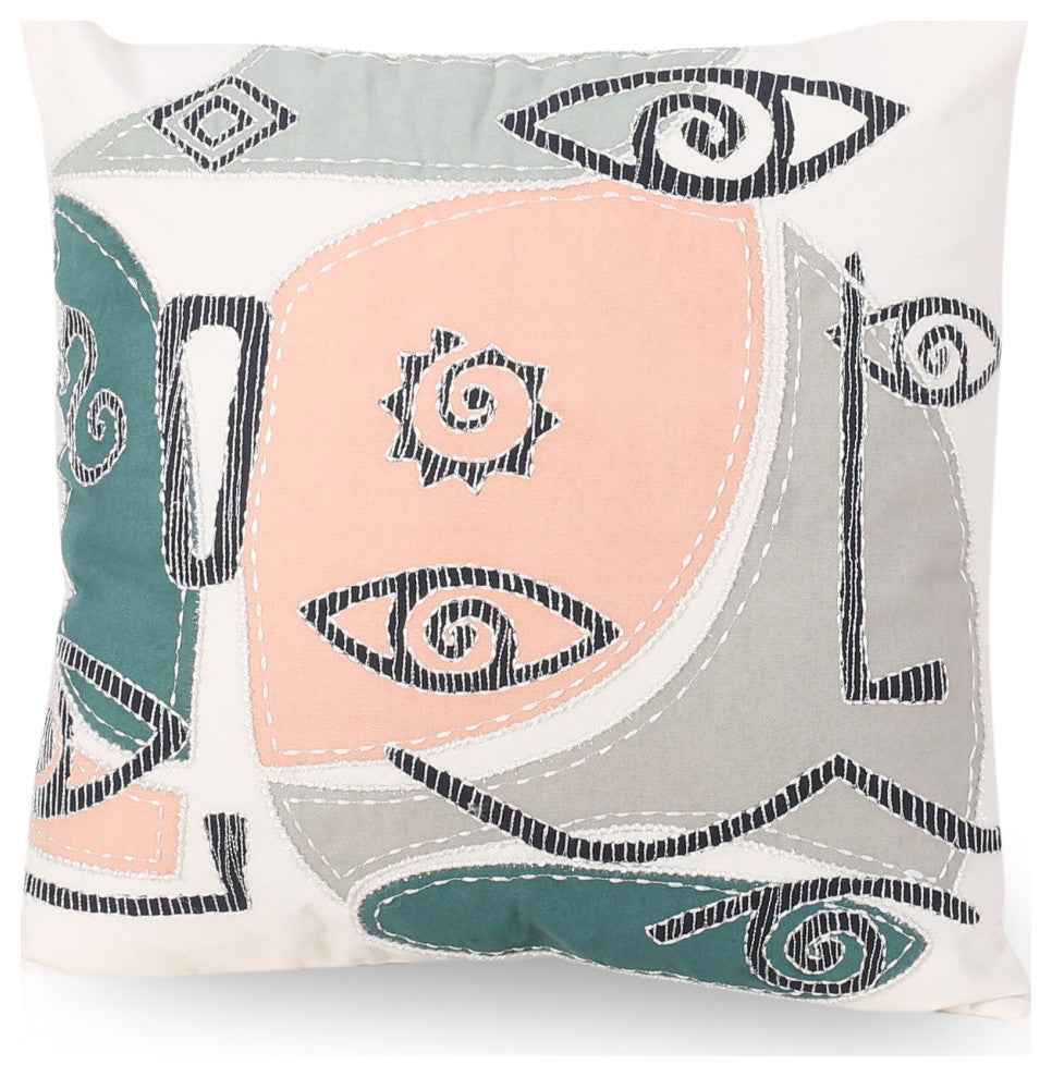 Belize Modern Handcrafted Fabric Pillow Cover, Single