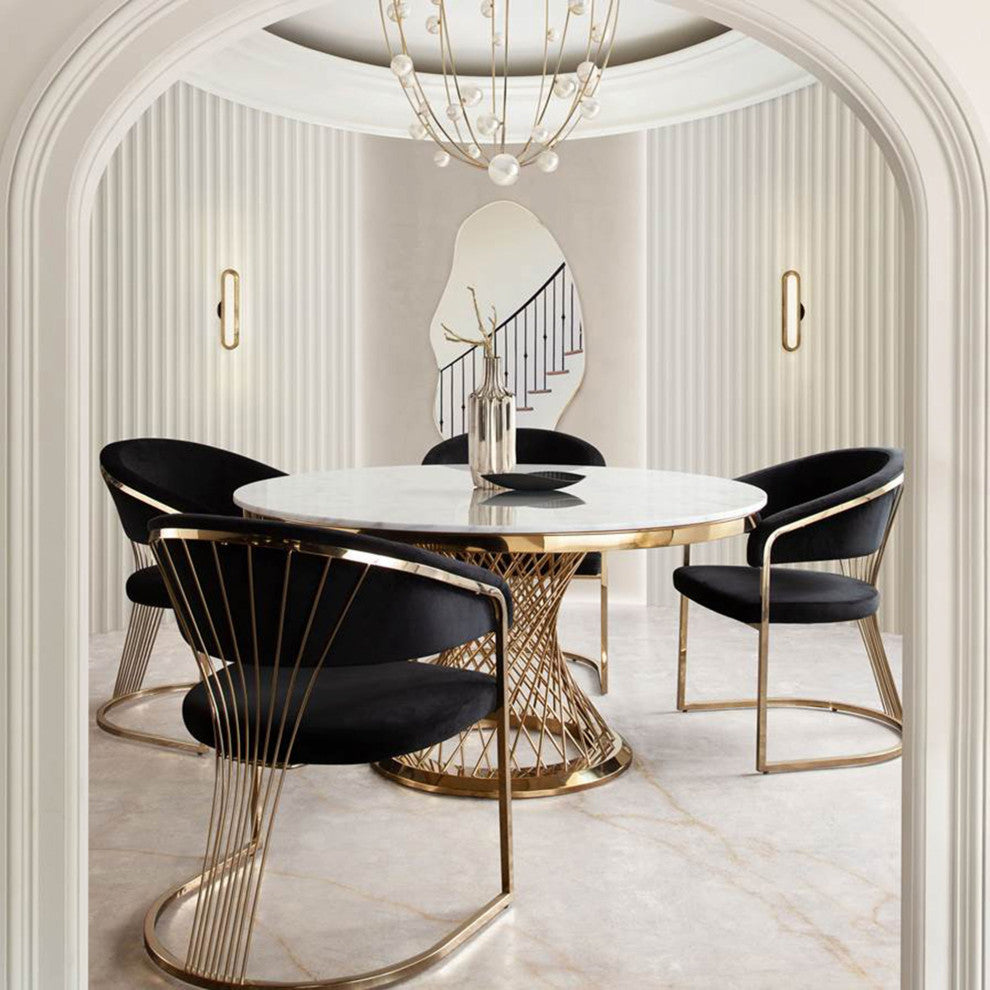 Solstice Dining Chair, Black Velvet