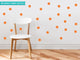 Polka Dot Fabric Wall Decals, Set of 48, 2" Polka Dots, Orange