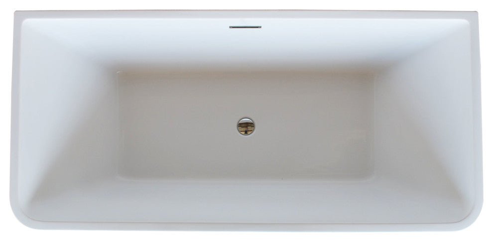 Saint Paul 32 x 67 Rectangle Acrylic Freestanding Soaker Bathtub  Center Drain