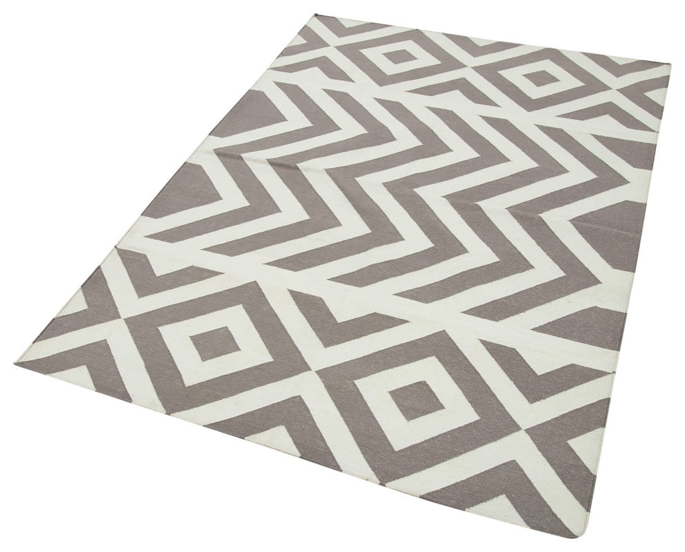 Rug N Carpet - Handmade Wool 3' 9'' x 5' 6'' Flatweave Dhurrie Kilim Rug