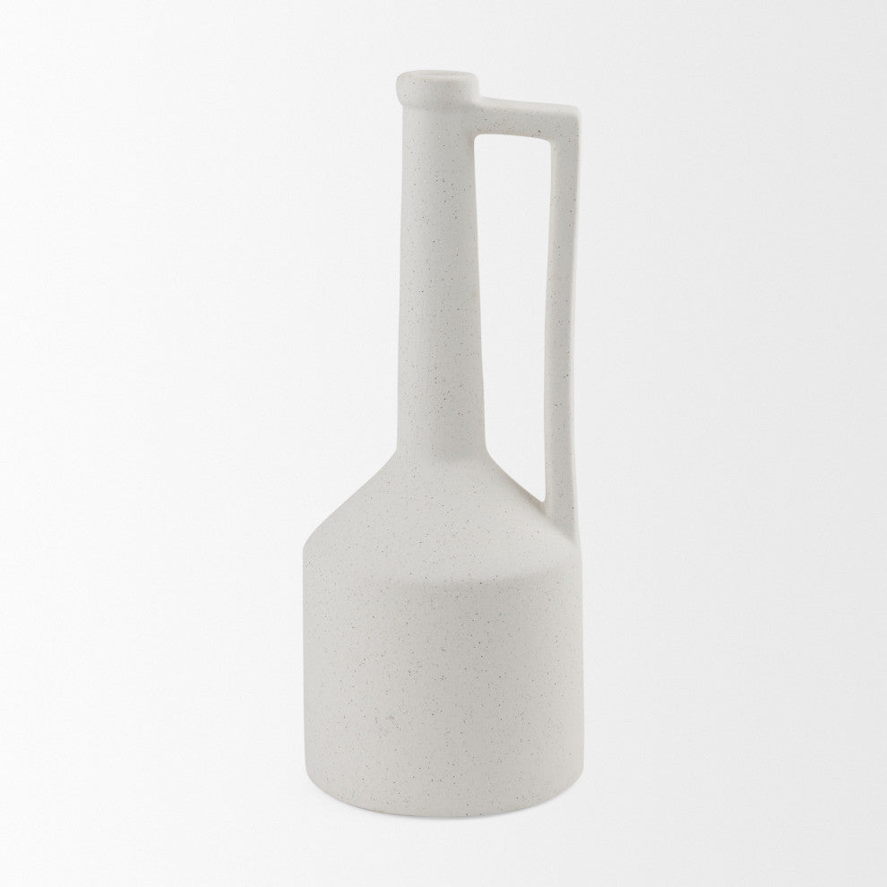 Burton Off-White Ceramic Jug Style Vase, 16"