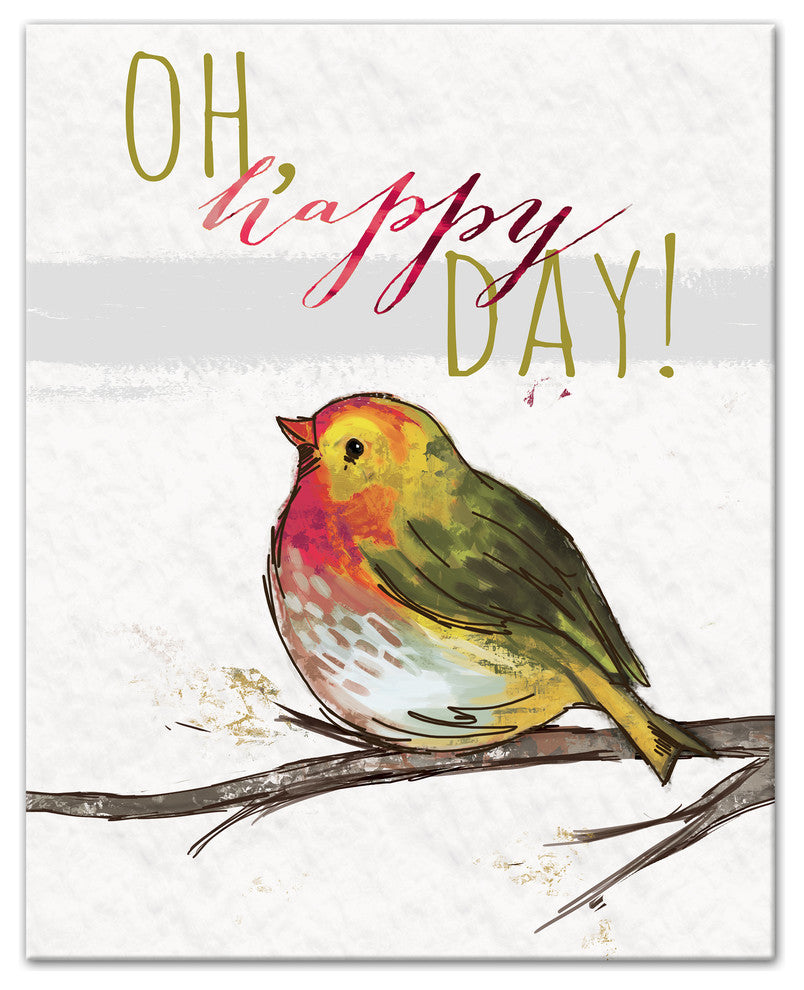 Happy Bird Canvas Wall Art, 16"x20"