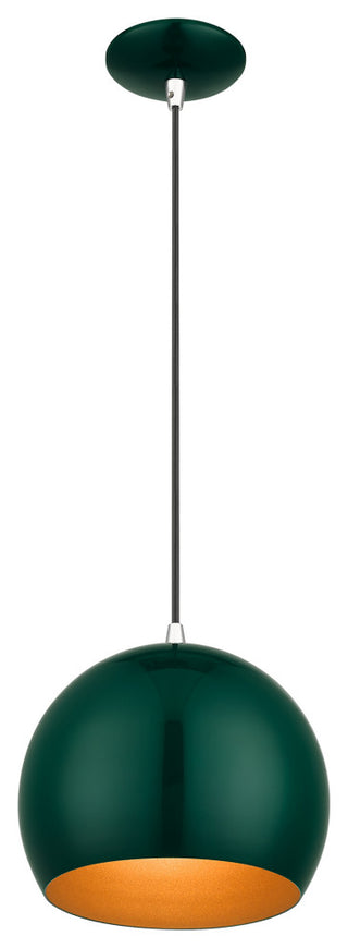 Piedmont 1-Light Shiny Hunter Green Globe Pendant