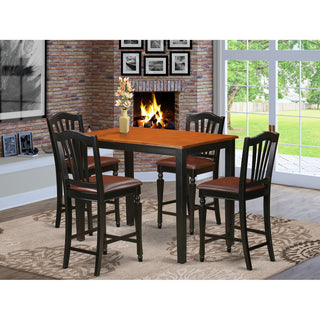 5 Pc Dining Counter Height Set -Pub Table And 4 Counter Height Dining Chair