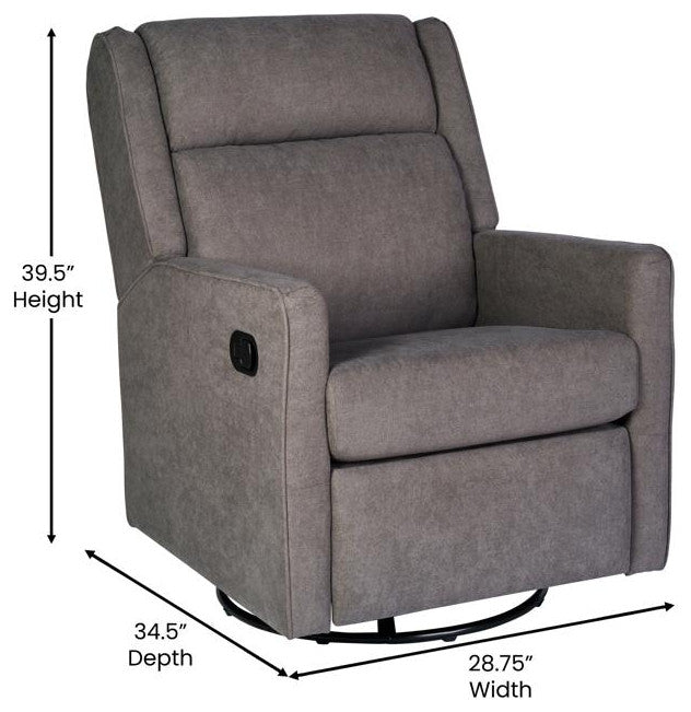 Cash Swivel Glider Rocker Recliner Chair, Dark Gray