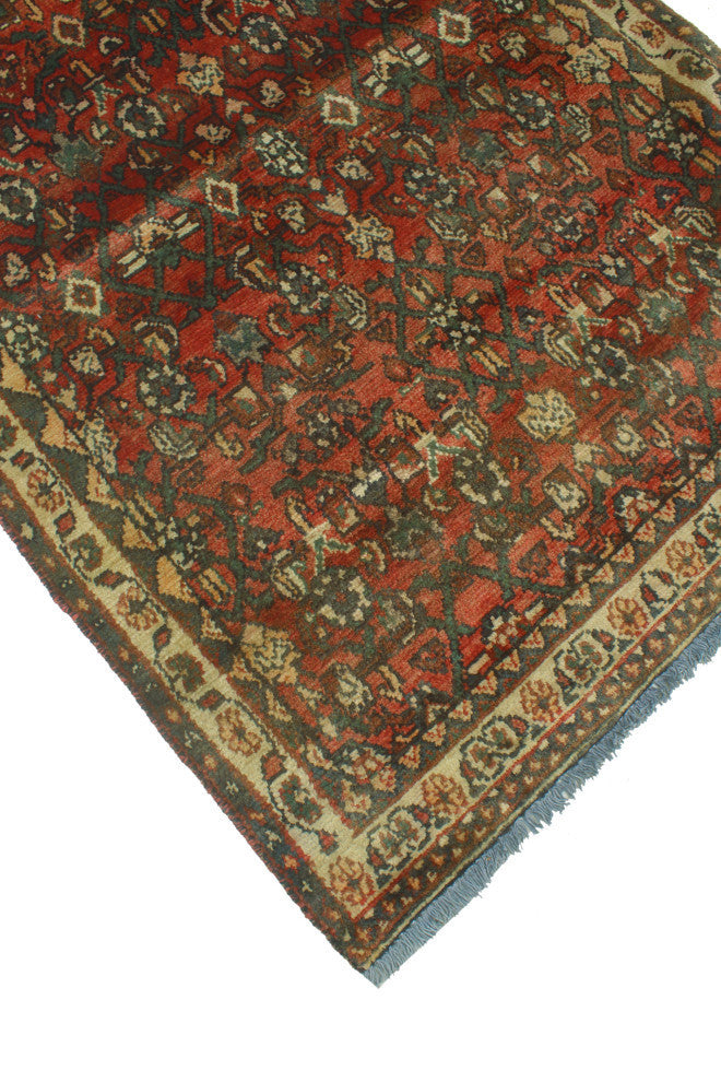 Fine Vintage Distressed Micheal Rust/Ivory Runner, 3'0x9'5