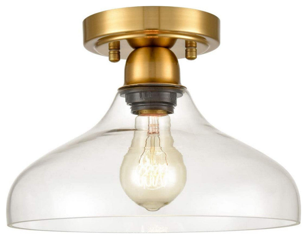 Industrial Semi Flush Ceiling Light  Glass close to ceiling light fixture