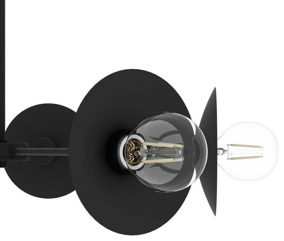 Fernando Flat Matte Black 8 Light Chandelier