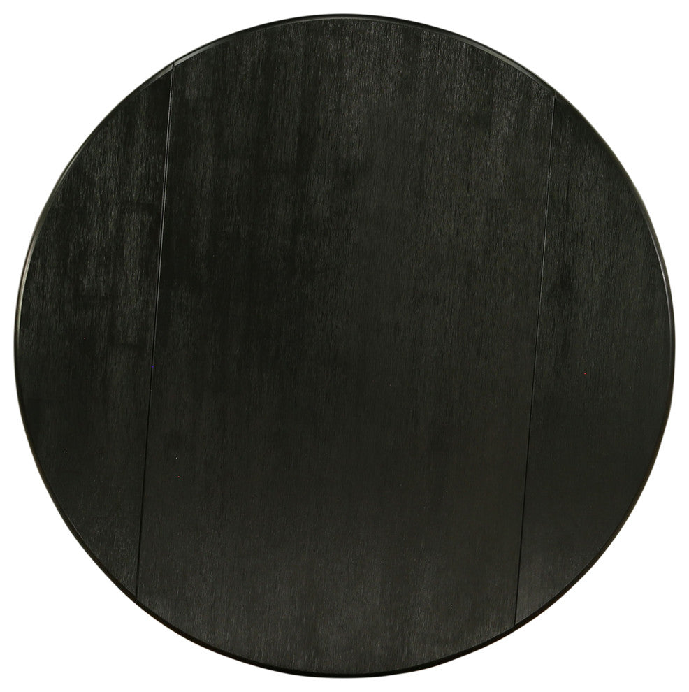 5 Pc Dining Set, 1 Drop Leaves Table, 4 Dark Gotham Grey Chair