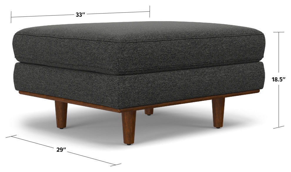 Morrison Ottoman, Charcoal Grey, 33"