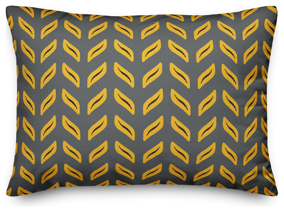 Tire Track Pattern in Yellow Throw Pillow