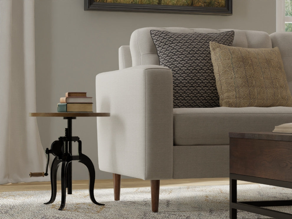 Regan Adjustable Crank Accent Table, Harvest Oak/Industrial