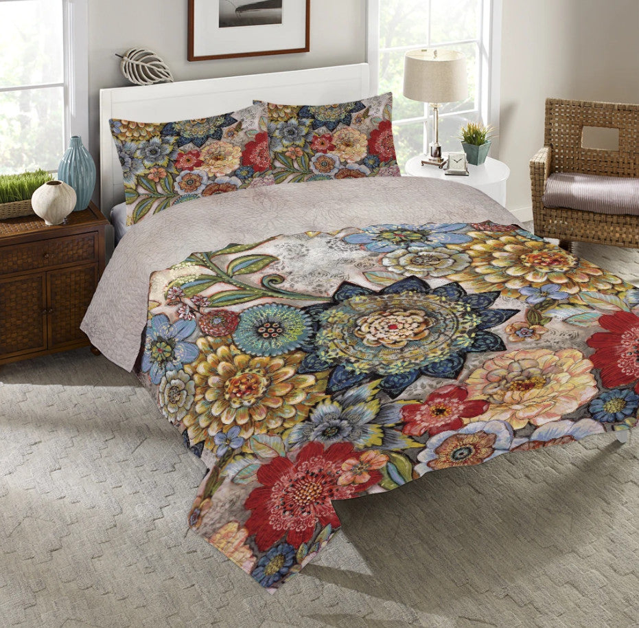Boho Bouquet Queen Quilt Set