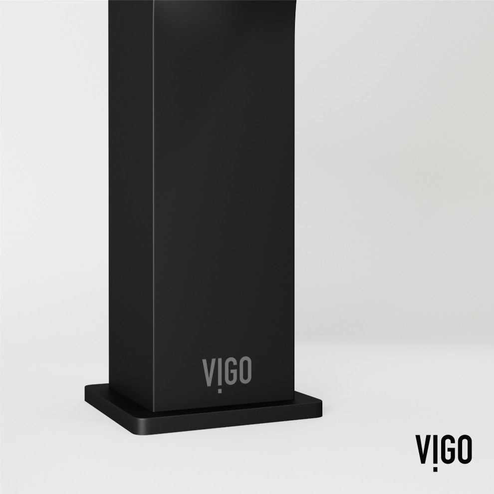 VIGO Dunn 6" H Single Handle Single Hole Bathroom Faucet, Matte Black, Without Extras