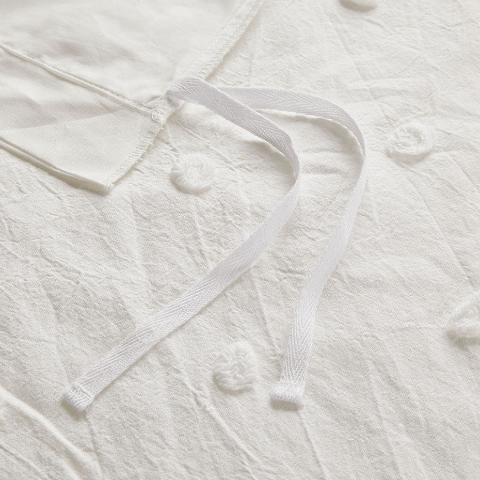 Urban Habitat Brooklyn Pom-Pom 7-Piece Duvet Cover Set, Ivory