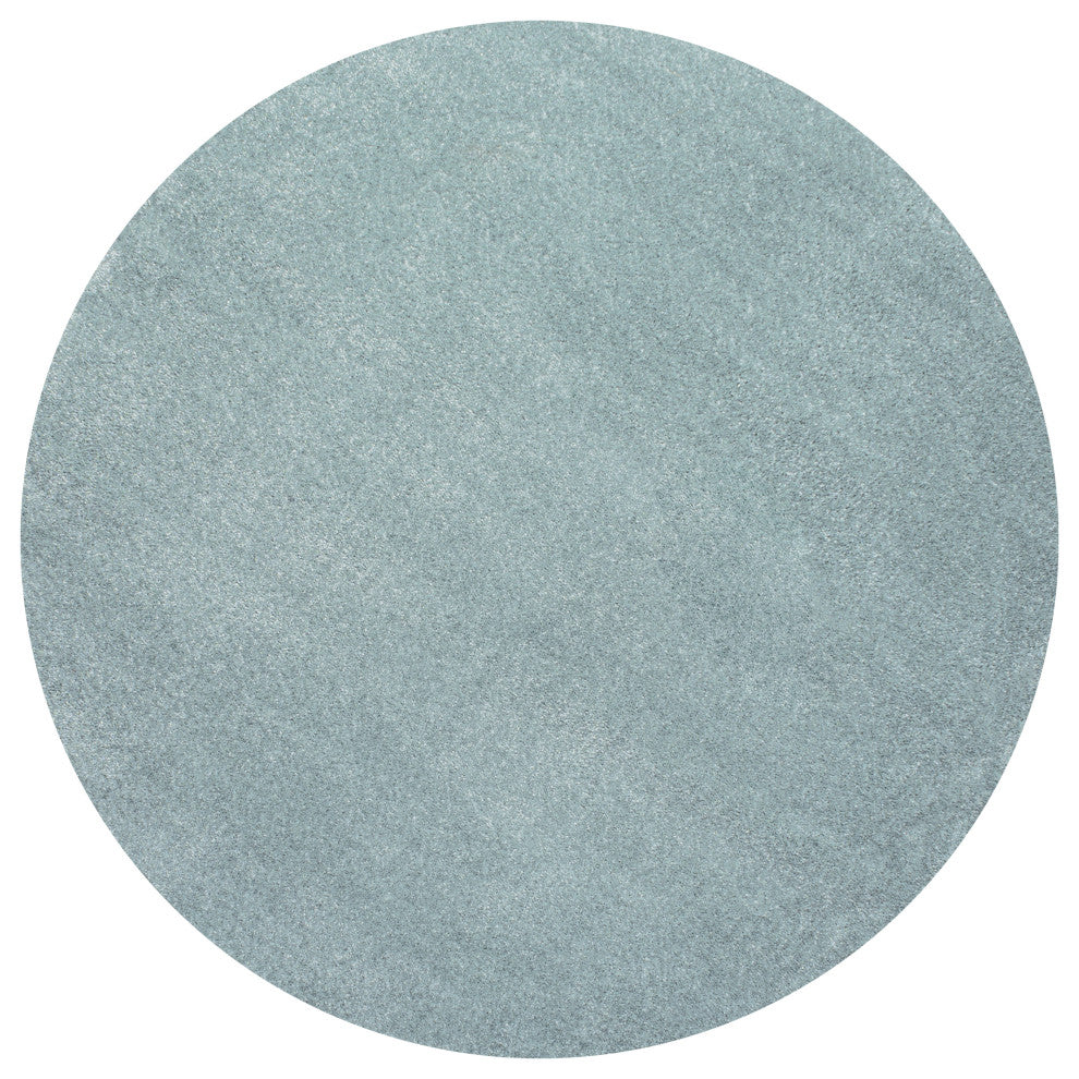 Haze Solid Low-Pile Runner Rug, Light Blue, 5' Round