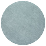 Haze Solid Low-Pile Runner Rug, Light Blue, 5' Round
