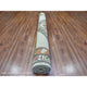 Cloud Gray Hand Knotted Afghan Ersari Wide Runner Oriental Rug, 4'2"x9'9"