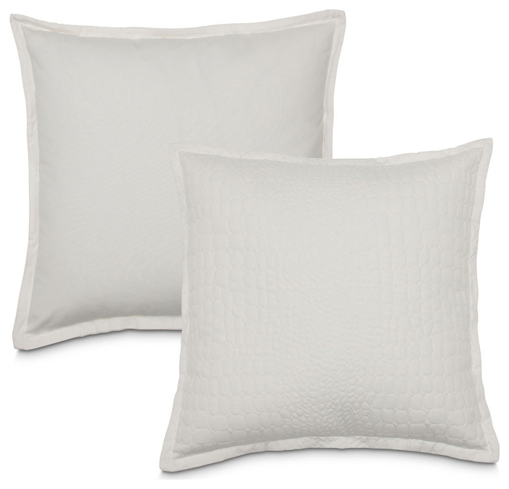 Aico Amini Ashworth 3 pc Queen Covelet/Duvet in White