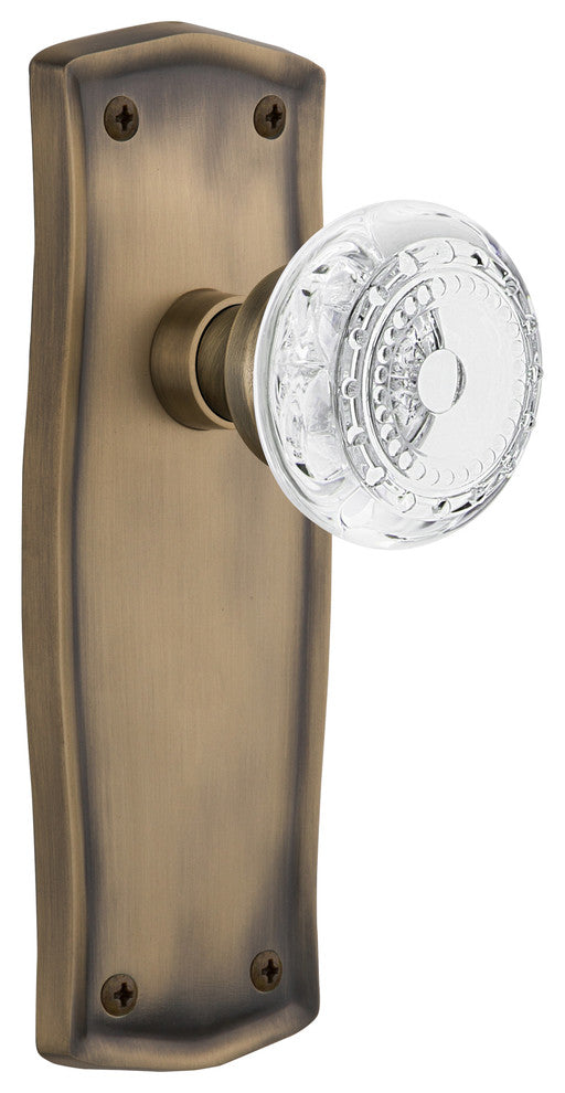 Prairie Plate Double Dummy Crystal Meadows Knob, Antique Brass, PRACME
