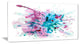 "Blue and Purple Paint Stain" Abstract Watercolor Canvas Print, 40"x20"