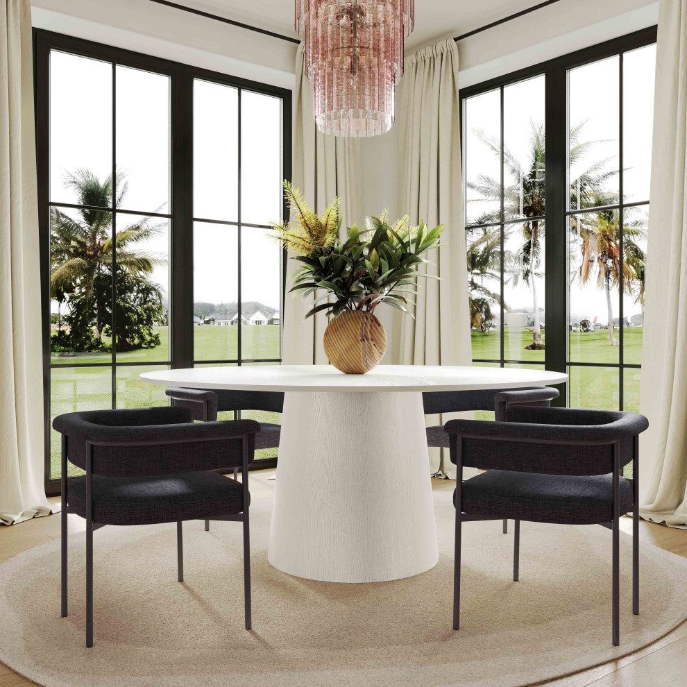 Taylor Performance Linen Dining Chair, Black