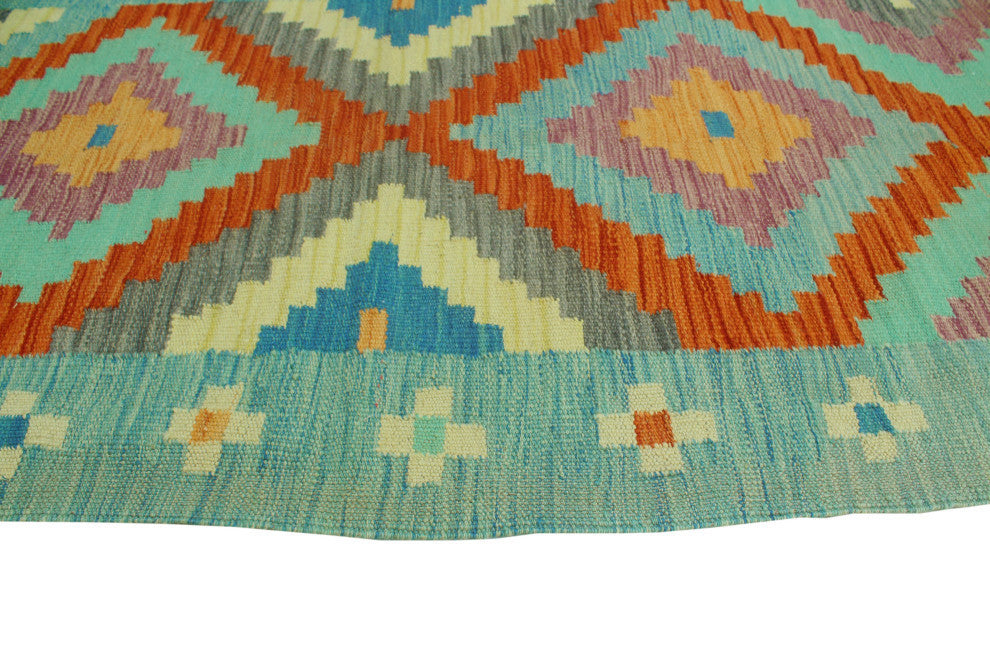 Sangat Kilim Sanborn Rust/Blue Runner, 2'6x8'1