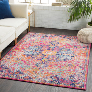 Harput Updated Traditional White, Saffron Area Rug, 2'x3'