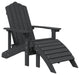 vidaxL Patio Adirondack Chair With Footstool HDPE Anthracite