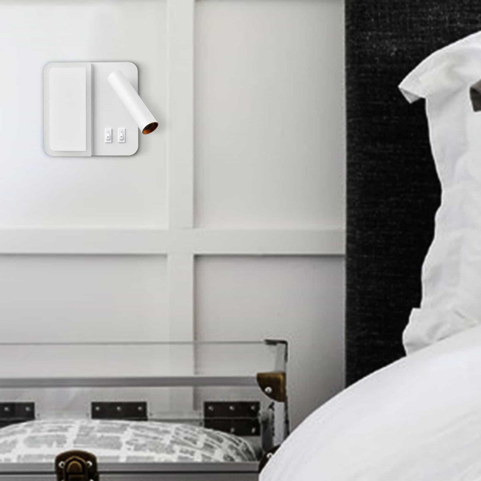 Modern White LED Wall Sconce With Switch,5W 4000K