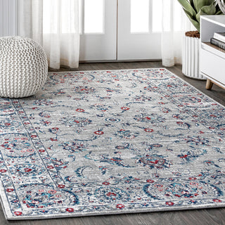 Modern Persian Vintage Light Grey/Red 4' x 6' Area Rug