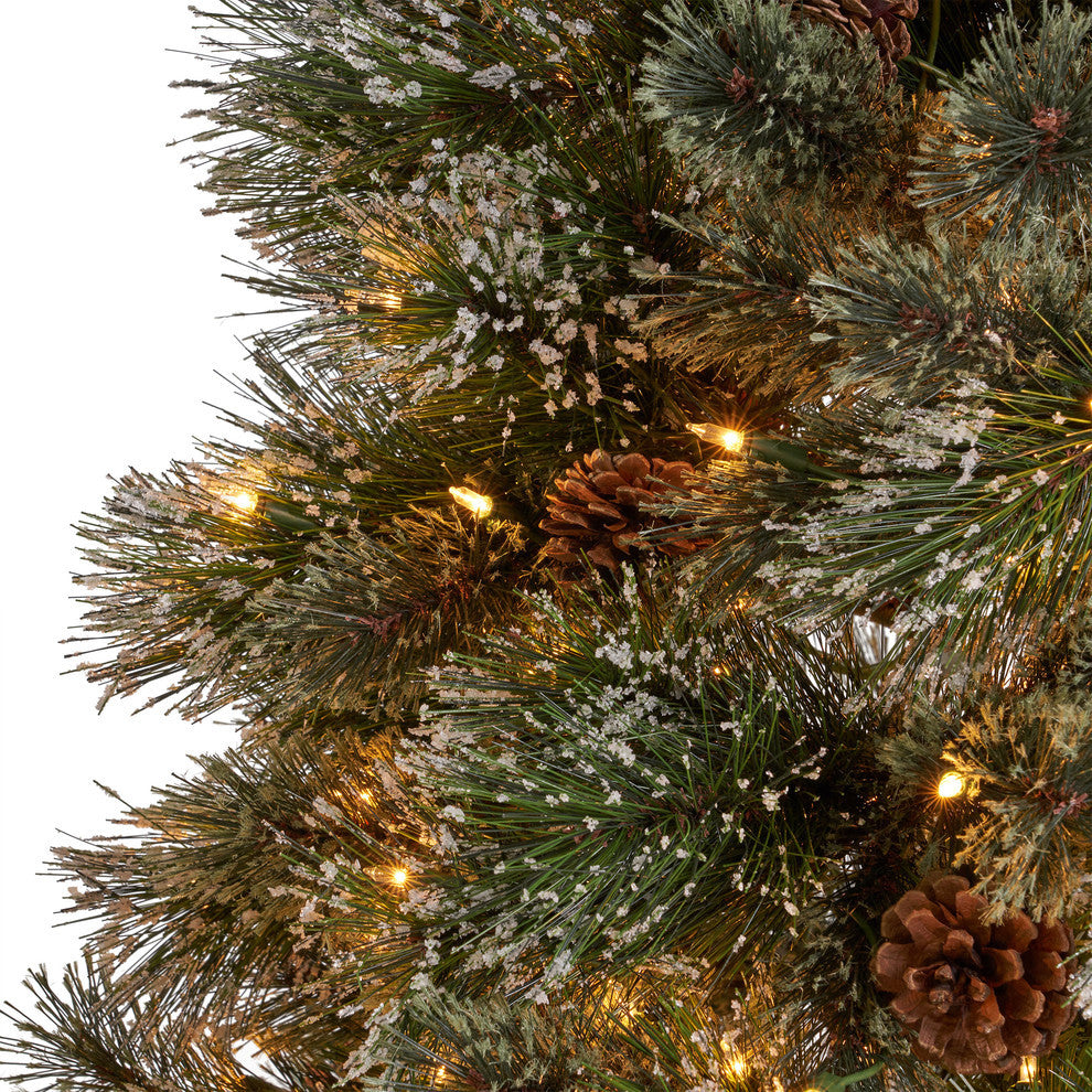 Jody 7' Pine and Mixed Spruce Artificial Christmas Tree, Pre-Lit Clear