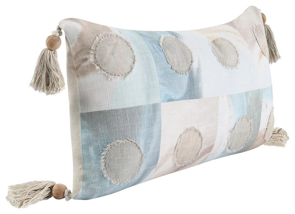 Yama 14"x26" Cotton Blend Multicolor Throw Pillow