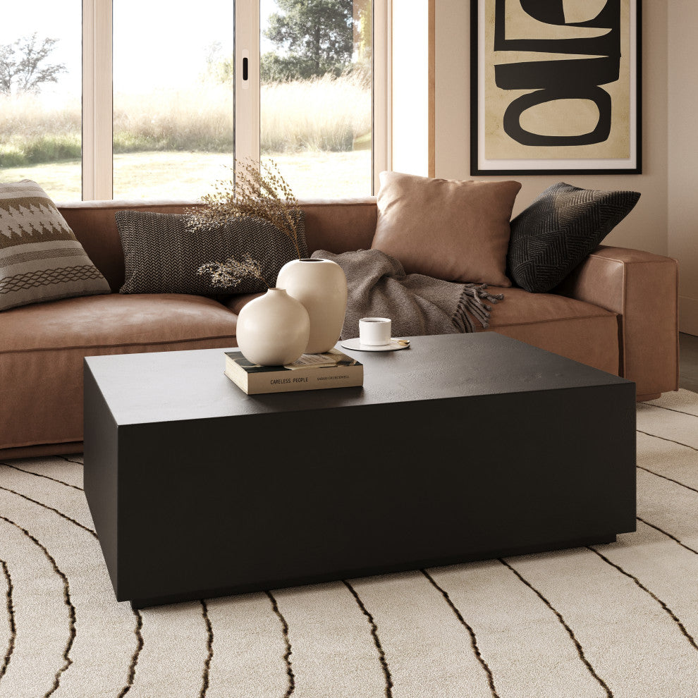 Modrest Fresno Modern Black Concrete Coffee Table