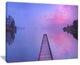 "Jetty in A Dawn Lake" Wooden Sea Bridge Canvas Wall Art, 20"x12"