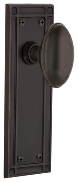 Mission Plate Privacy Homestead Knob, Timeless Bronze