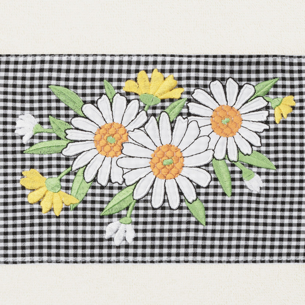 Linum Home Textiles Turkish Cotton Daisy 3-Piece Embellished Towel Set, Cream