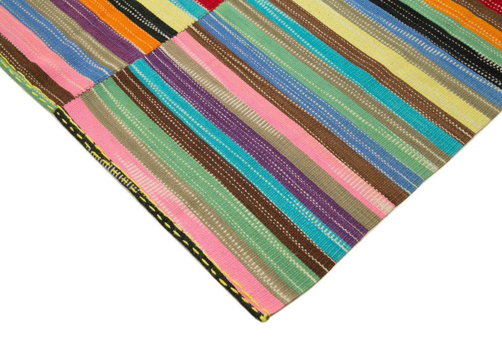 Rug N Carpet - Handmade Turkish 9' 0'' x 14' 2'' Modern Design Wool Kilim Rug