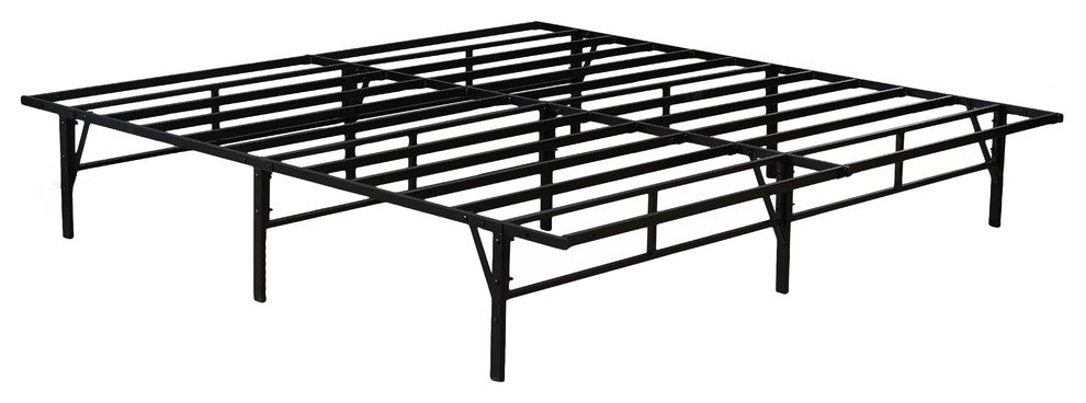 Chara Metal Platform Slatted Bed Frame, Black, King