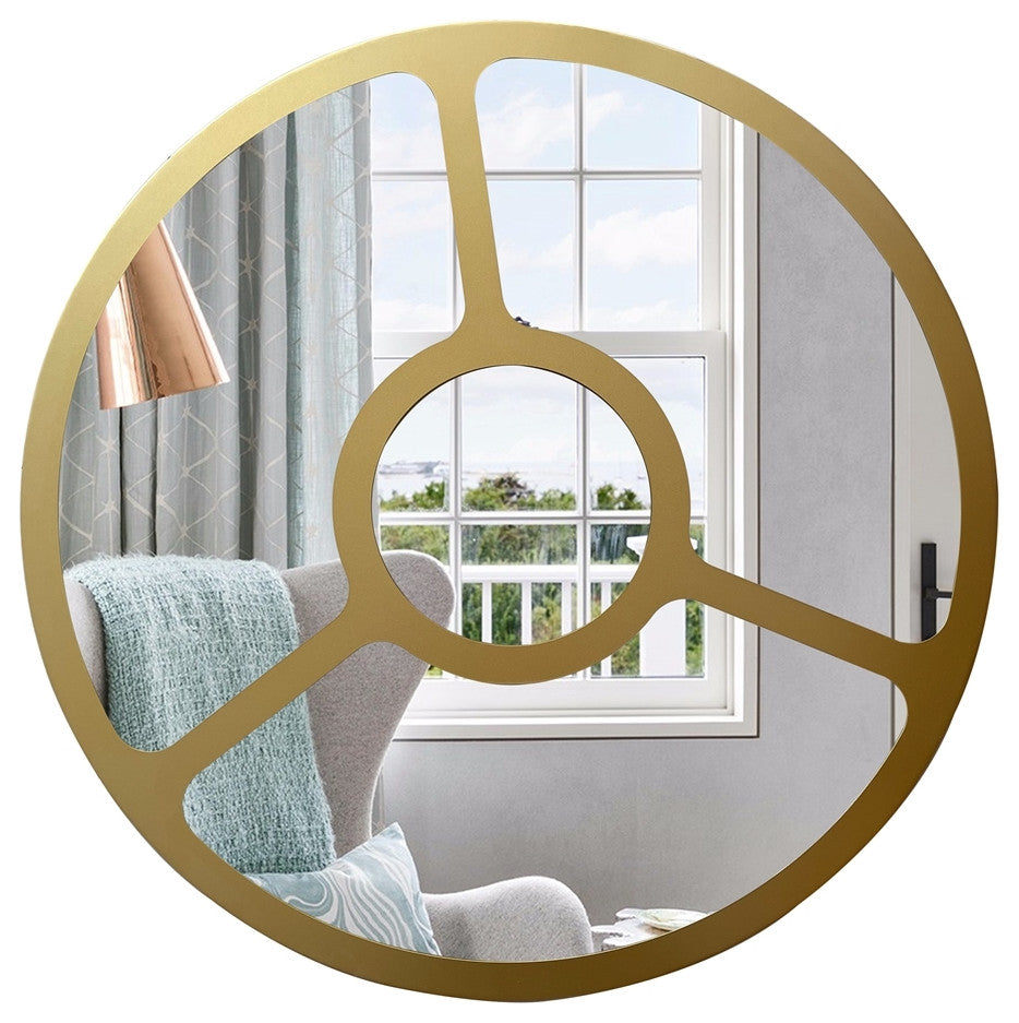 CHLOE Reflection CH8M304GD30-RND Round GoldenWall Mirror 30`` Tall