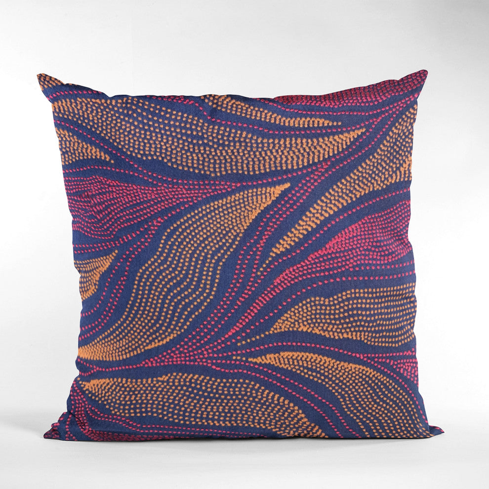 Plutus Multi-Color Leafs Floral Luxury Throw Pillow, 16"x16"