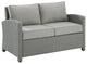 Crosley Bradenton Wicker Patio Loveseat in Gray