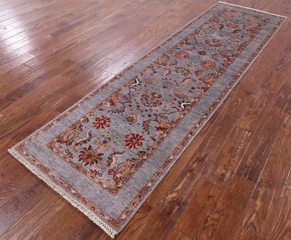 Runner Handmade Persian Tabriz Wool Rug 2' 9" X 9' 9" Q8405