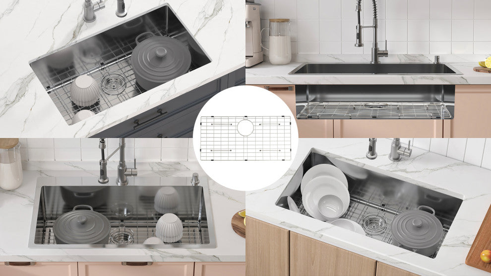 VEVOR Sink Protector Grid For Kitchen 27.5"x13.5" Stainless Steel Drain Rack