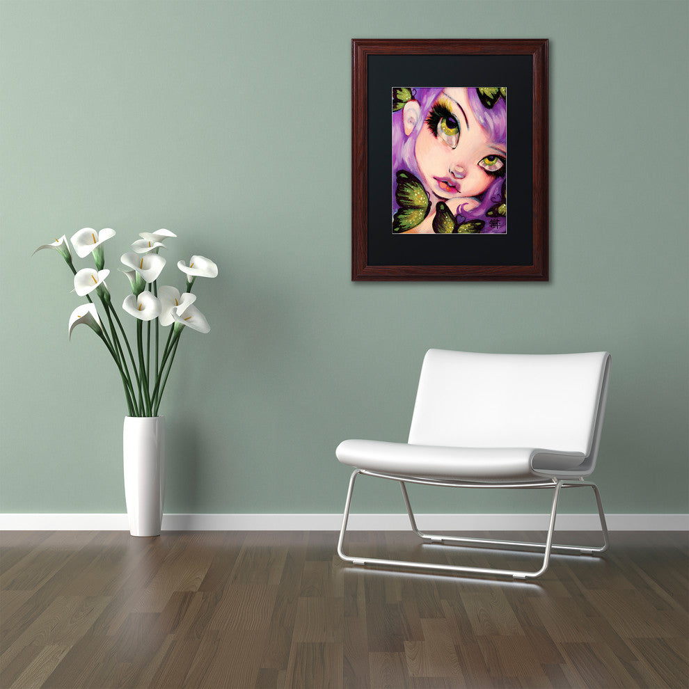 Natasha Wescoat 'Green Eyed Violet' Art, Wood Frame, Black Mat, 16x20